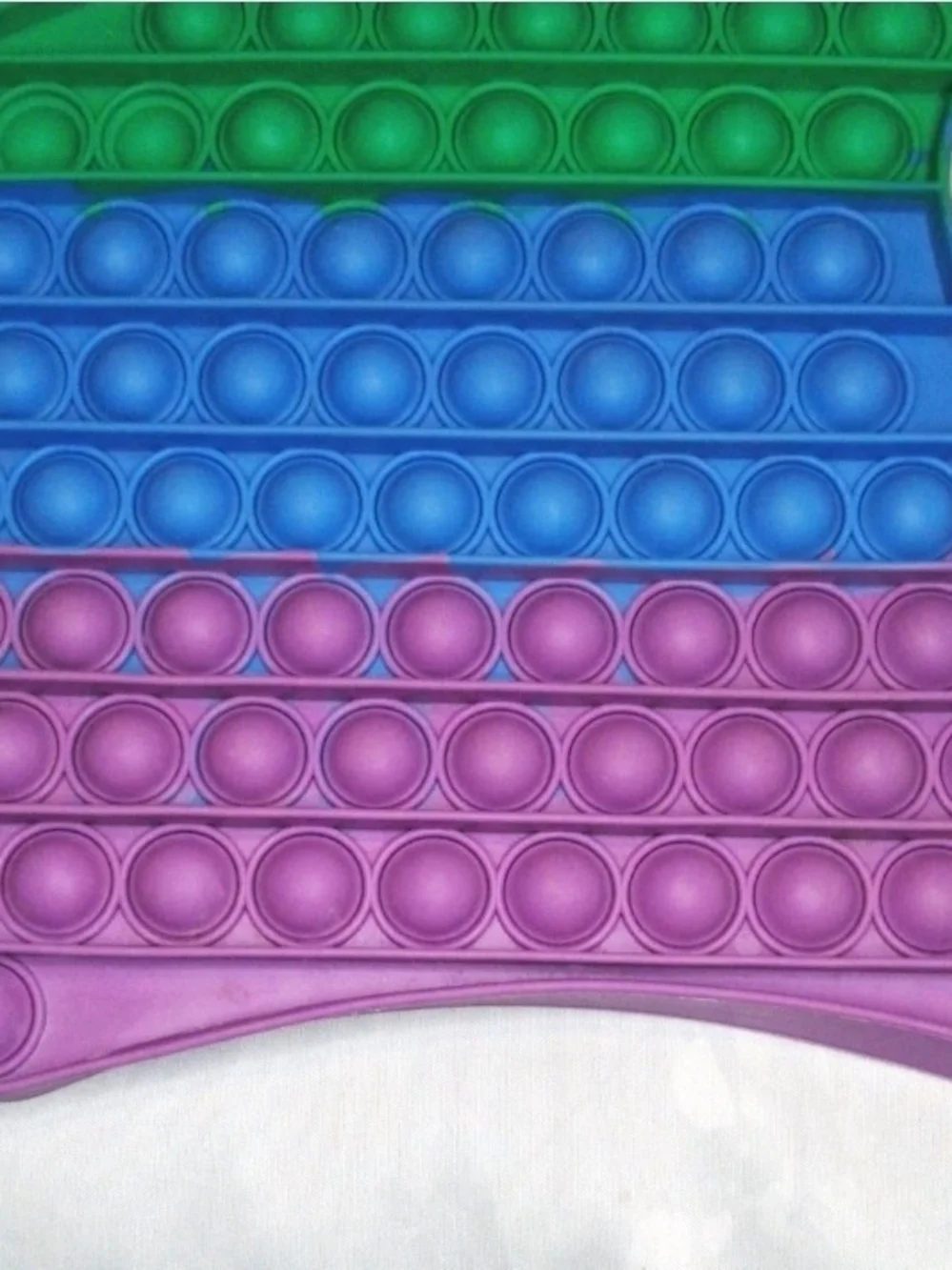 Fidget Pop it Push Bubble Toy Silicone Sensory Stress Relief Kids Game Rainbow